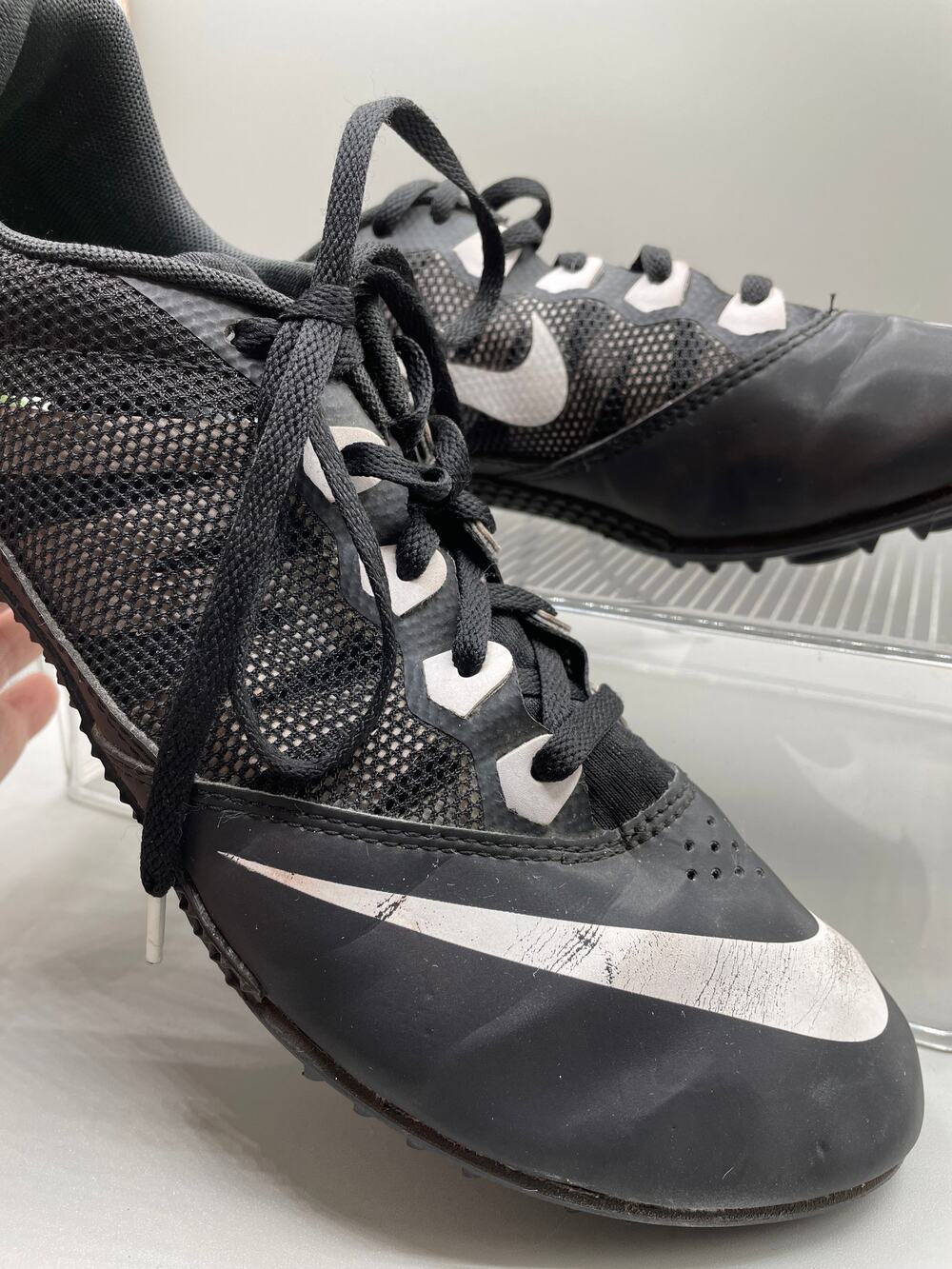 Nike Rival S Black Track Cleats Athletic Lace Up Shoes *No Spikes Men’s 11.5